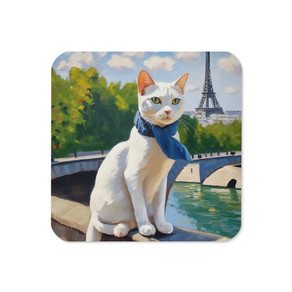 PugMug Custom White Companion Cat Coaster