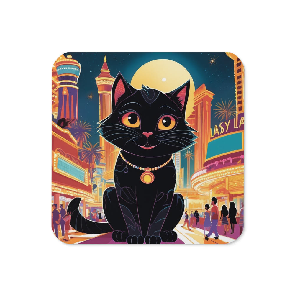 PugMug Custom Black Companion Cat Coaster