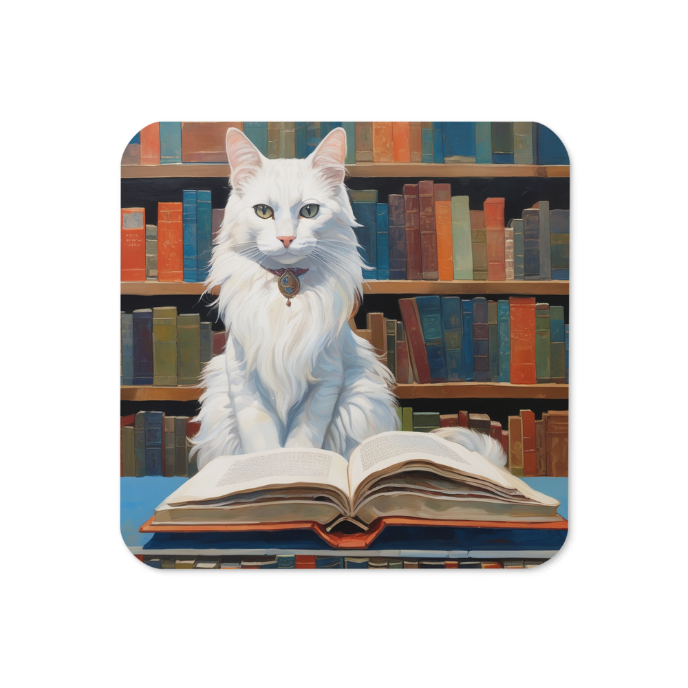 PugMug Custom White Companion Cat Coaster