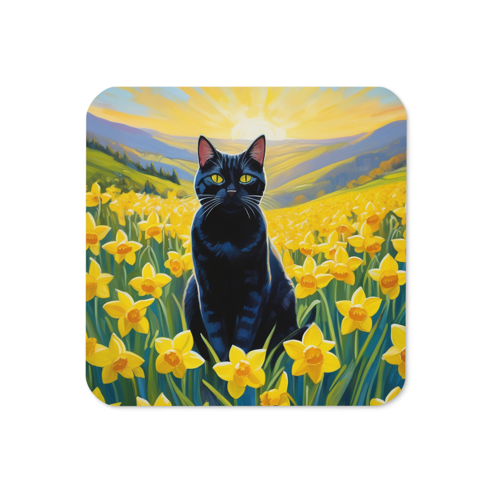 PugMug Custom Black American Shorthair Cat Coaster