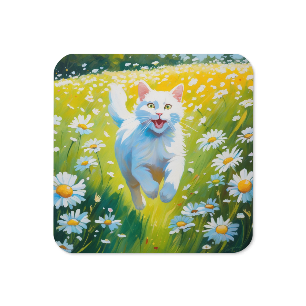 PugMug Custom White Companion Cat Coaster
