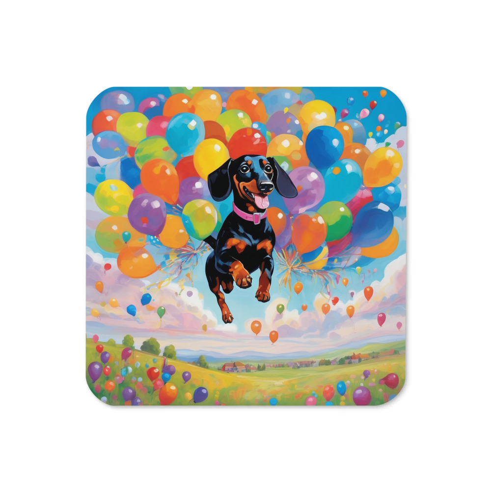 PugMug Custom Black Dachshund Coaster