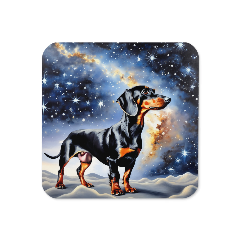 PugMug Custom Black Dachshund Coaster