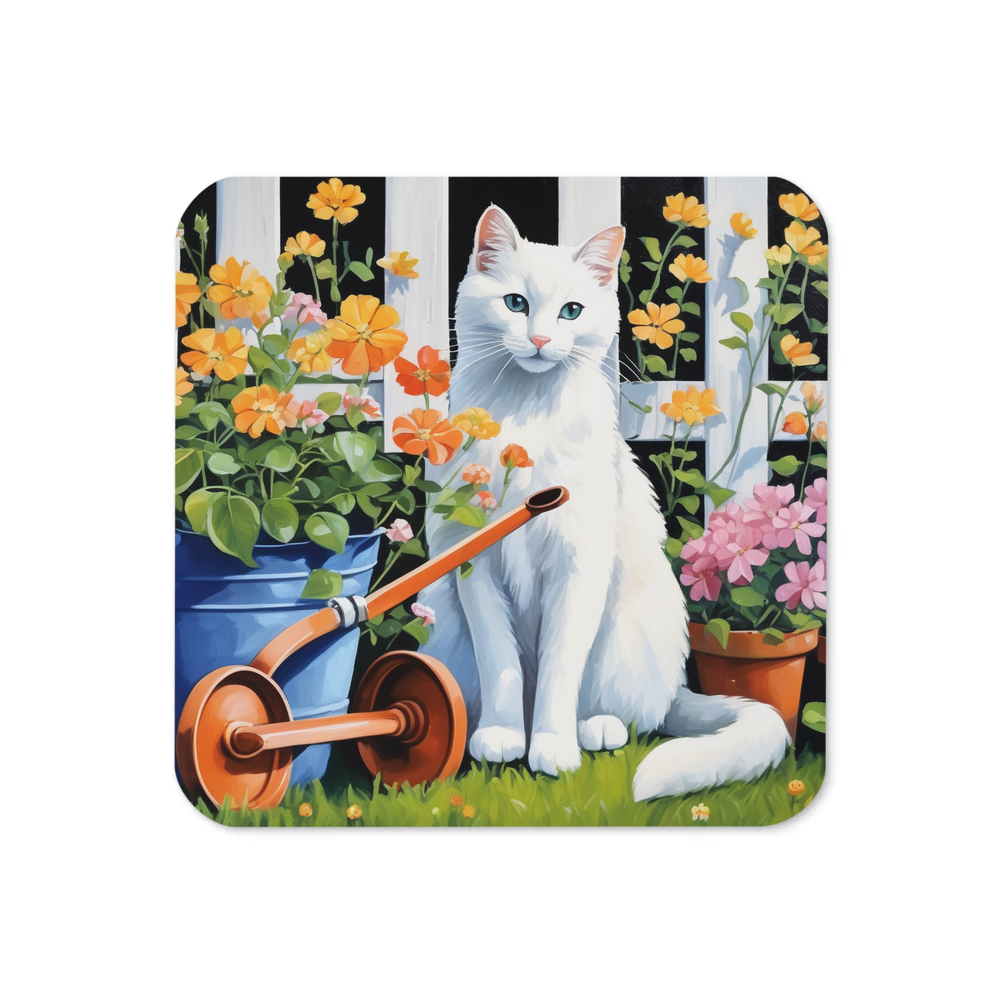 PugMug Custom White Companion Cat Coaster