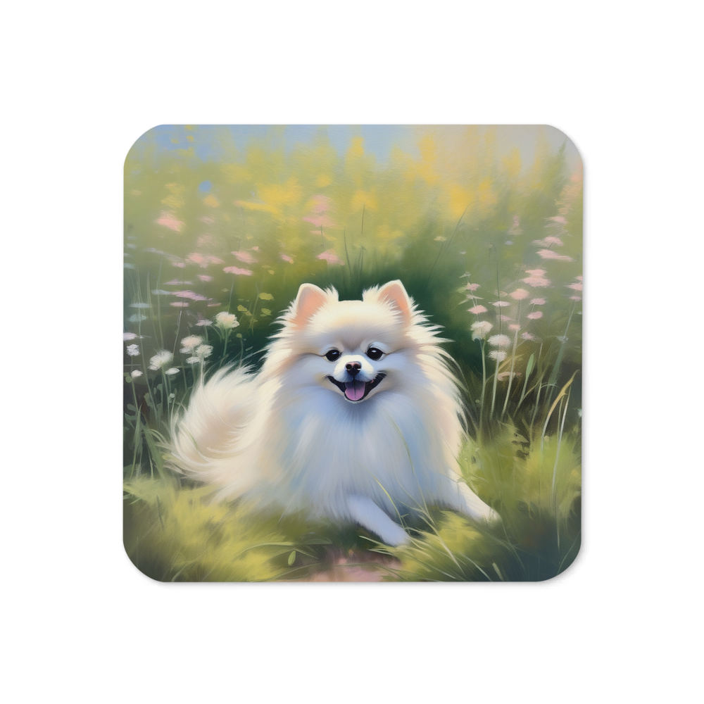 PugMug Custom White Pomeranian Coaster