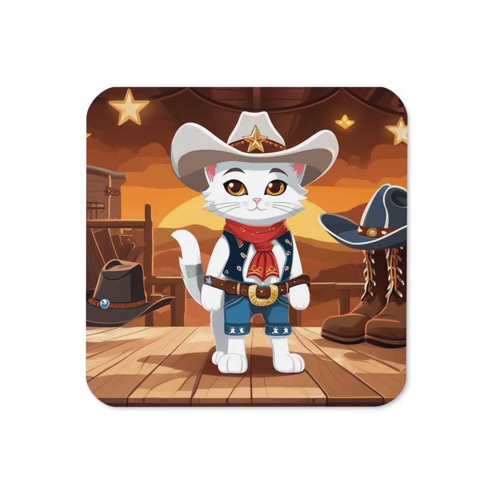 PugMug Custom White Companion Cat Coaster