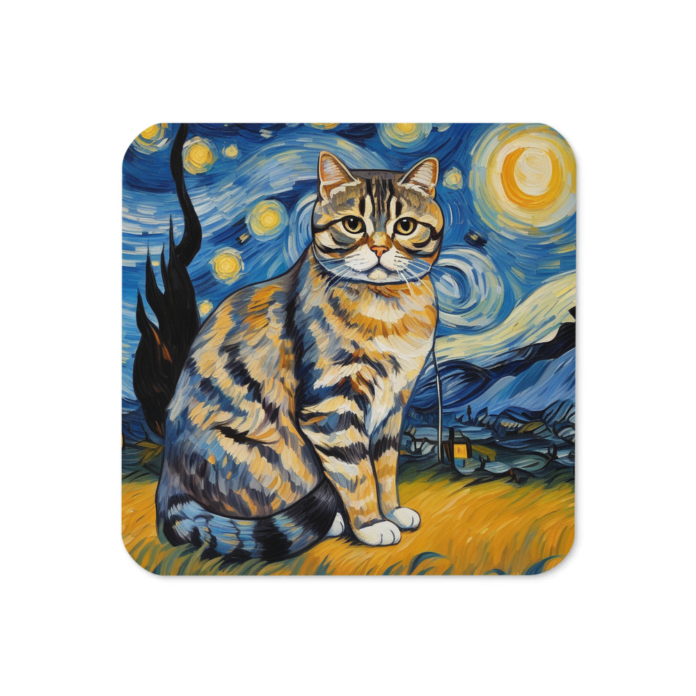 PugMug Custom Tabby Scottish Fold Cat Coaster