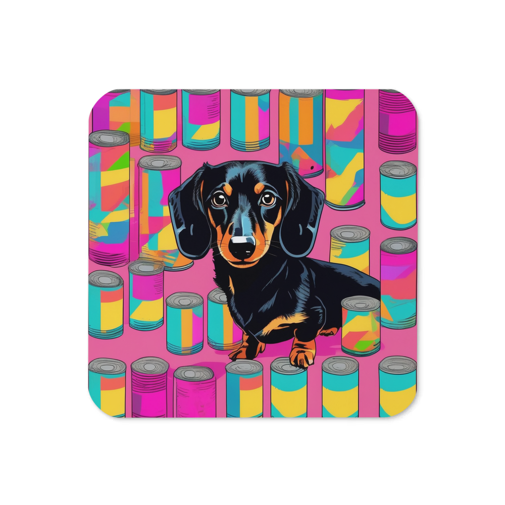 PugMug Custom Black Dachshund Coaster