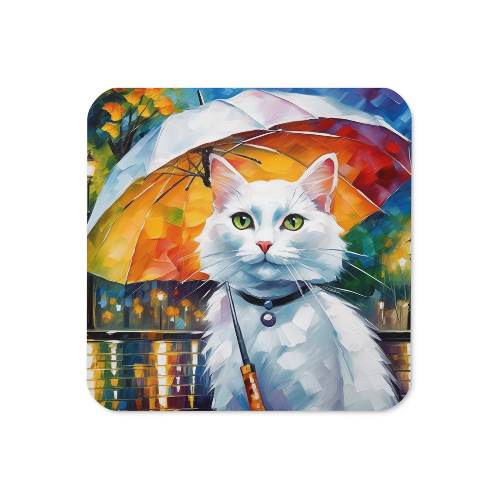 PugMug Custom White Companion Cat Coaster