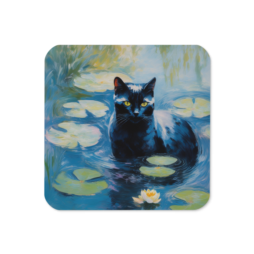 PugMug Custom Black American Shorthair Cat Coaster