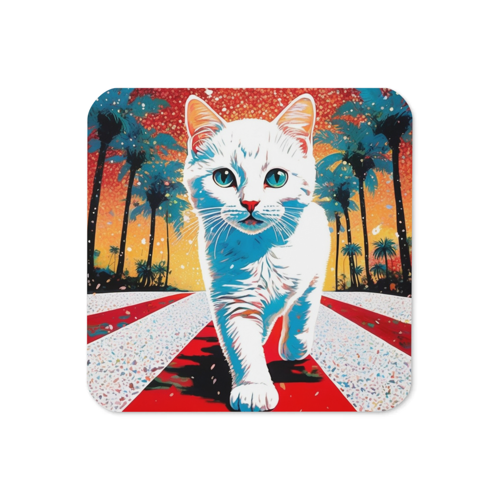 PugMug Custom White Companion Cat Coaster