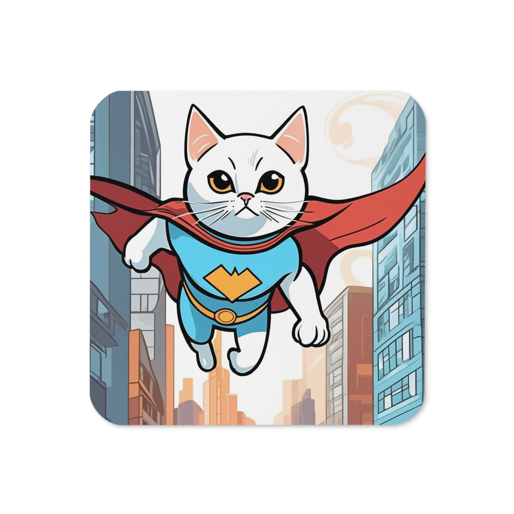 PugMug Custom White Companion Cat Coaster