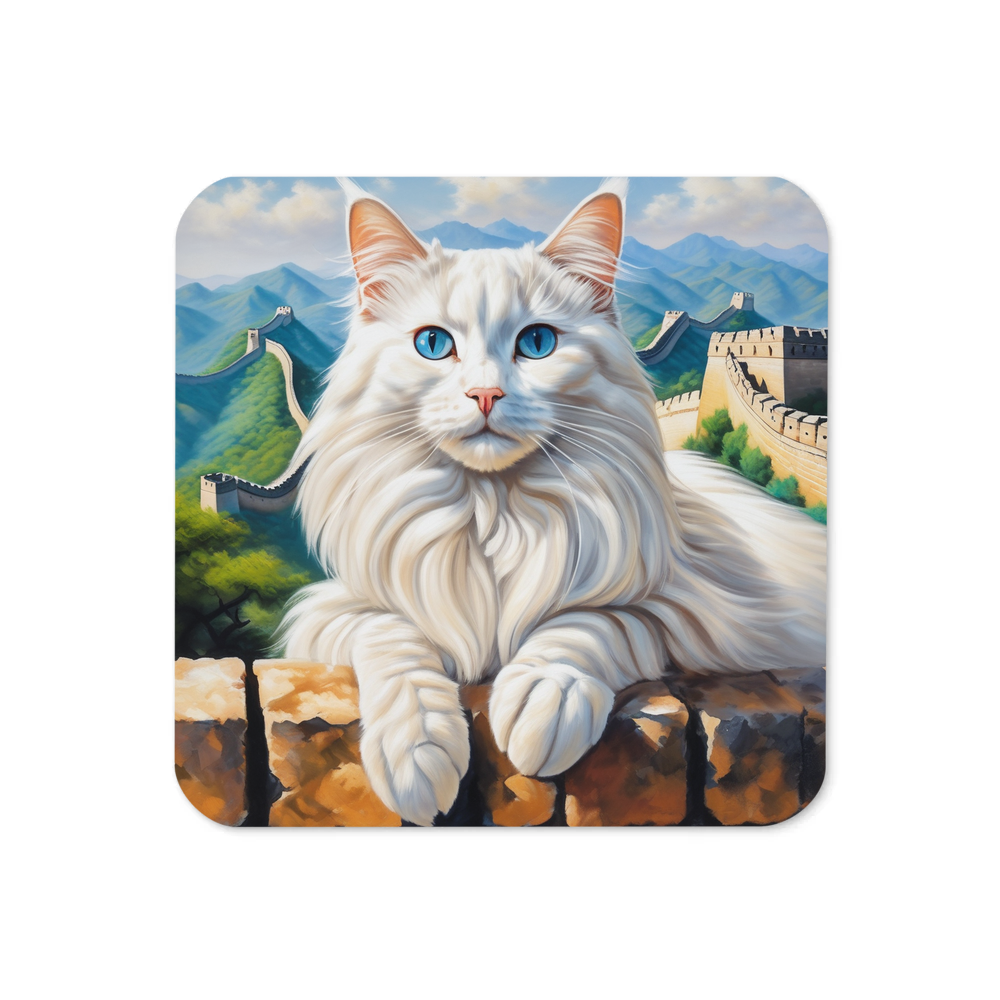 PugMug Custom White Ragdoll Cat Coaster