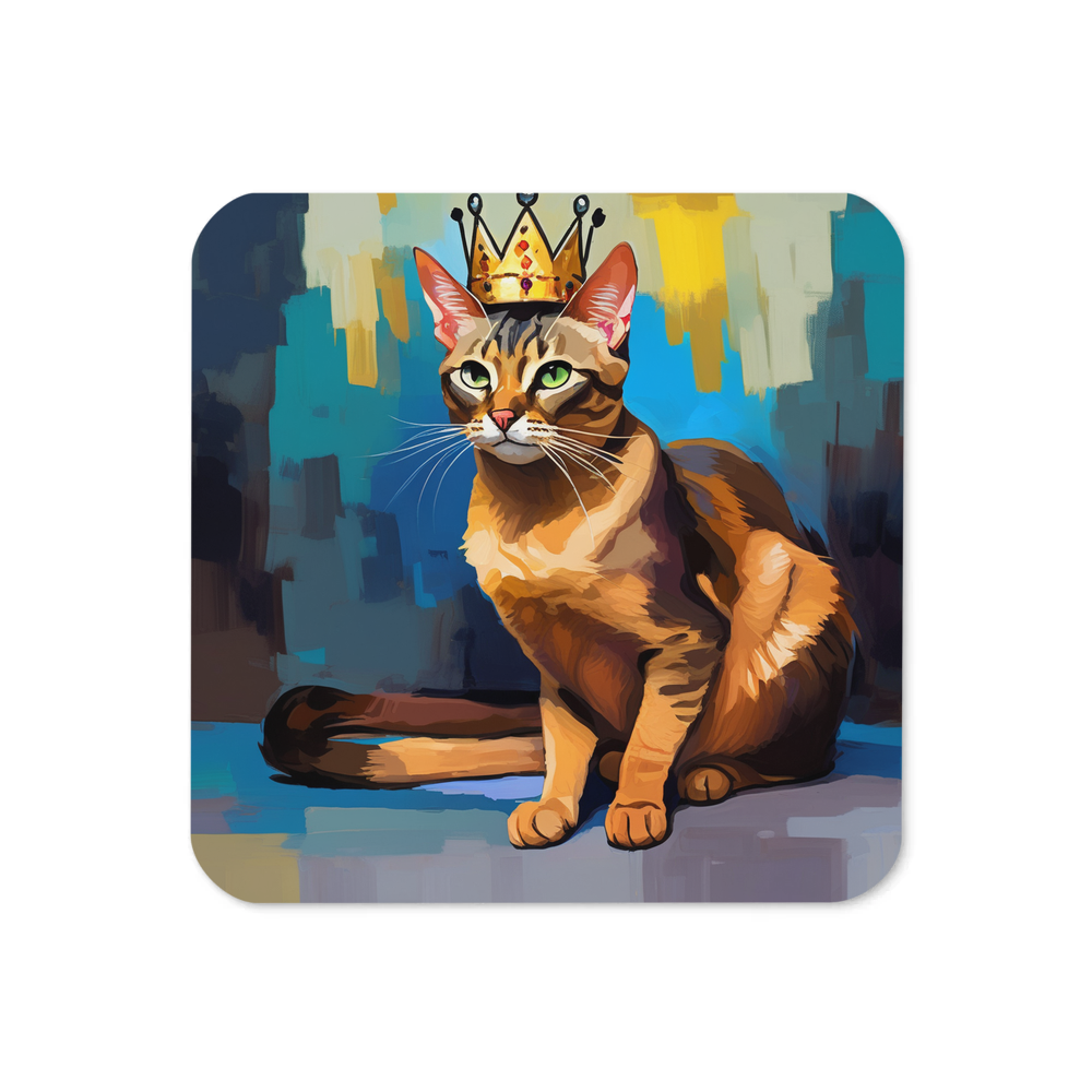 PugMug Custom Tabby Abyssinian Cat Coaster