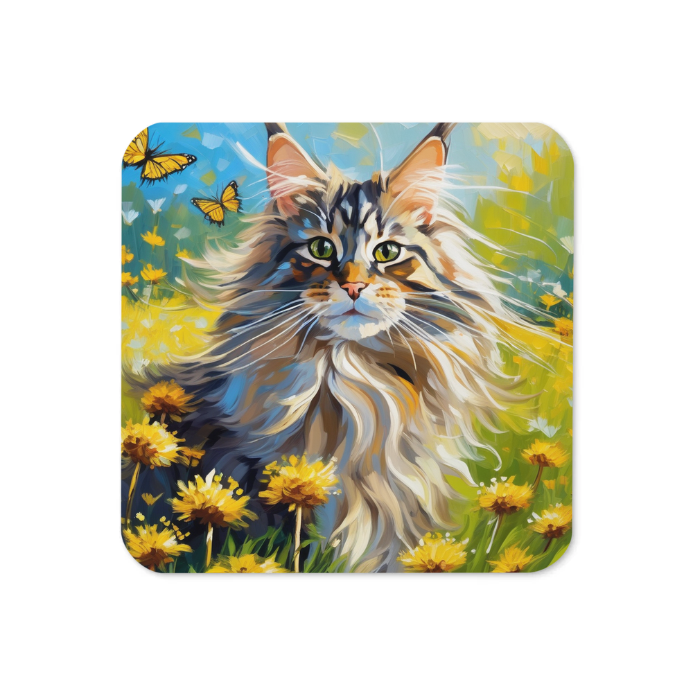 PugMug Custom Tabby Maine Coon Cat Coaster