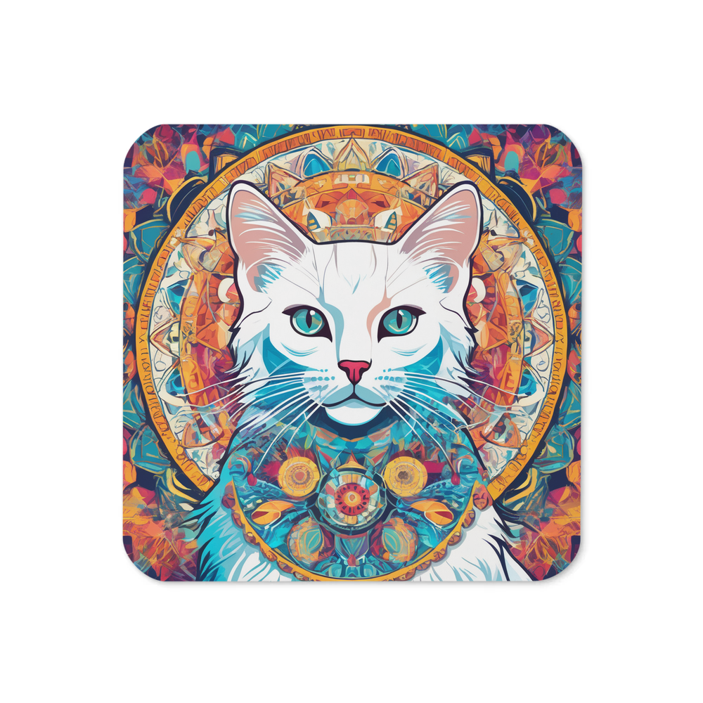 PugMug Custom White Companion Cat Coaster