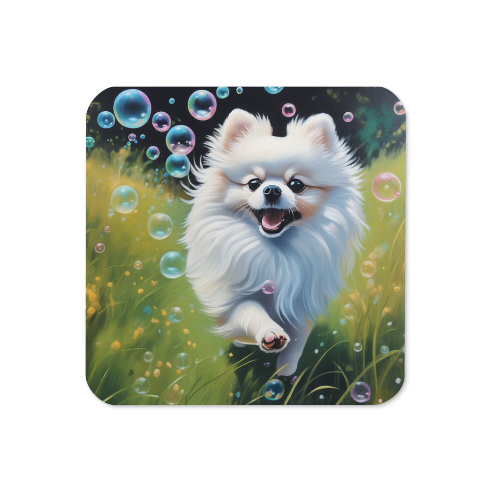 PugMug Custom White Pomeranian Coaster