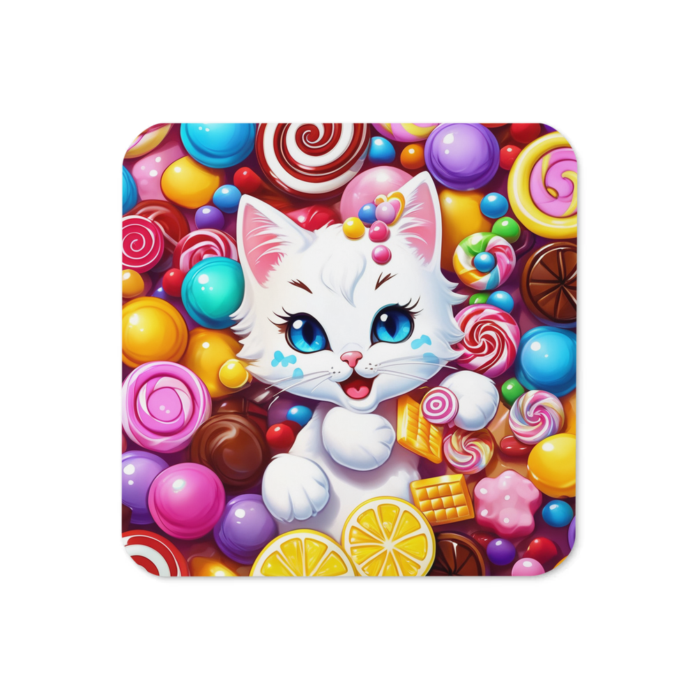 PugMug Custom White Companion Cat Coaster