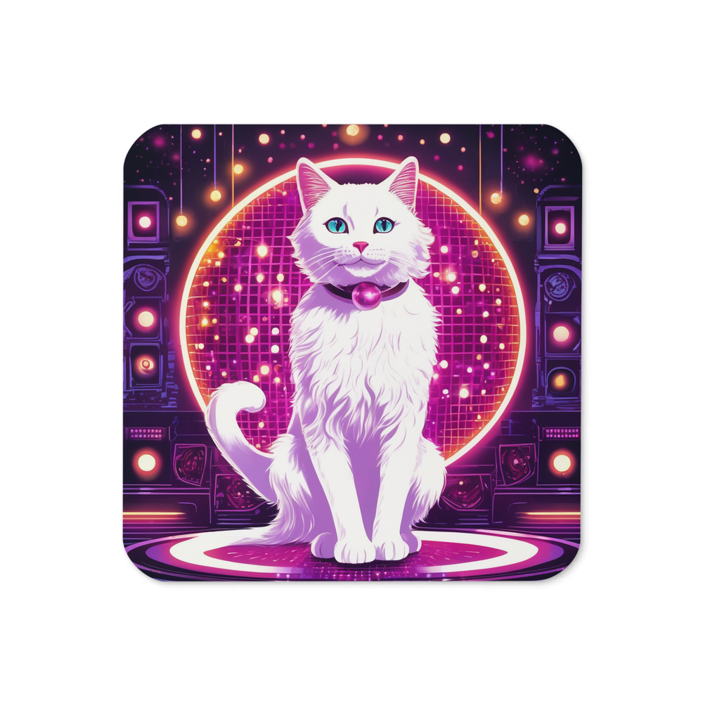 PugMug Custom White Companion Cat Coaster