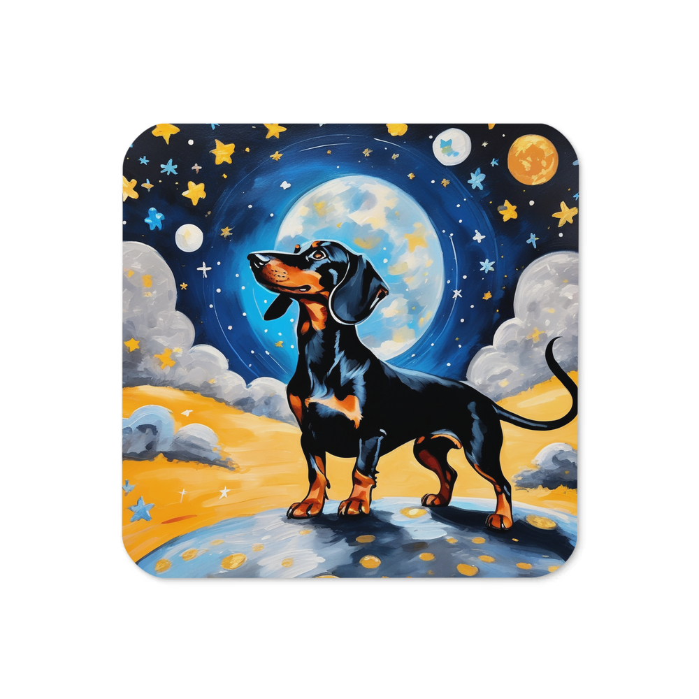 PugMug Custom Black Dachshund Coaster