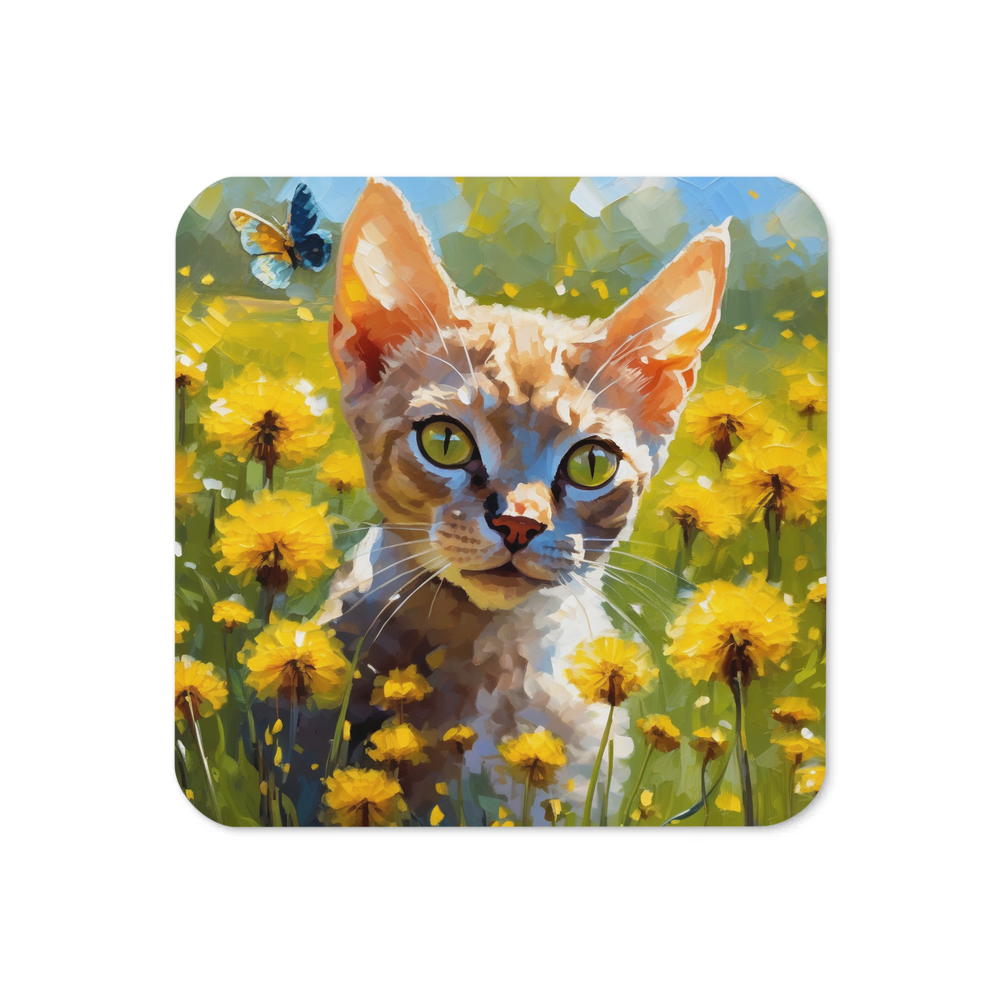 PugMug Custom Tabby Devon Rex Cat Coaster