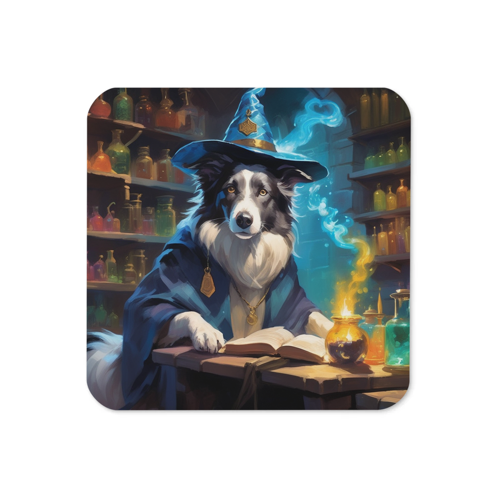 PugMug Custom Blue Merle Border Collie Coaster