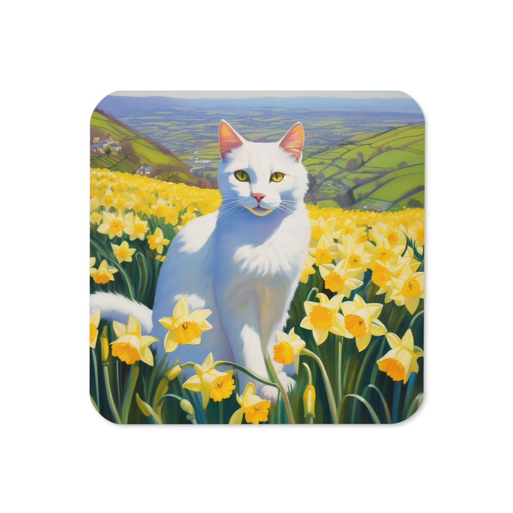 PugMug Custom White Companion Cat Coaster