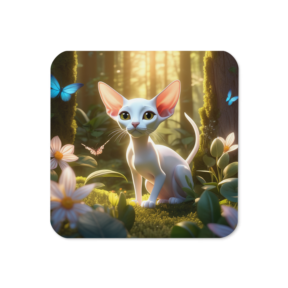 PugMug Custom White Sphynx Cat Coaster