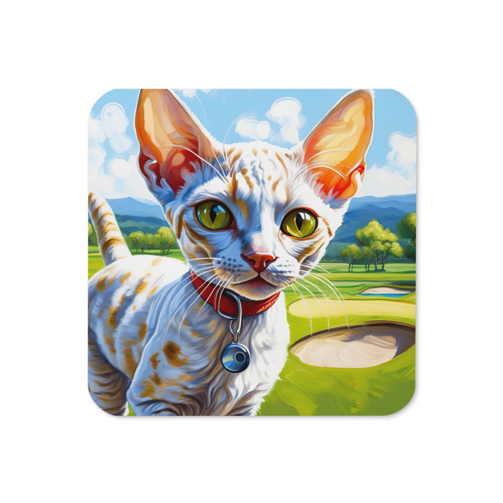 PugMug Custom Tabby Devon Rex Cat Coaster