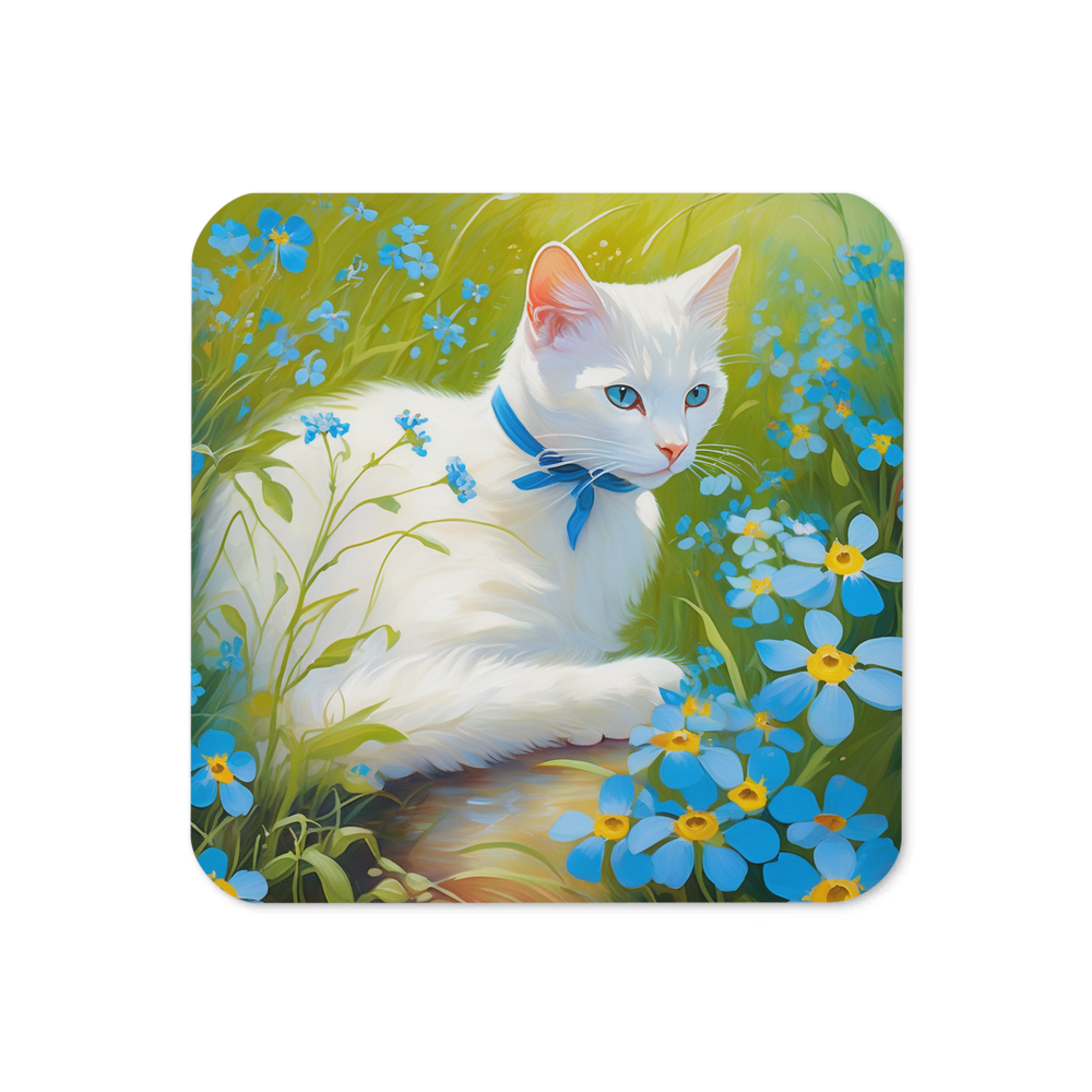 PugMug Custom White Companion Cat Coaster