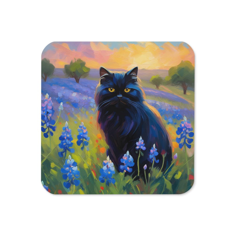 PugMug Custom Black Persian Cat Coaster
