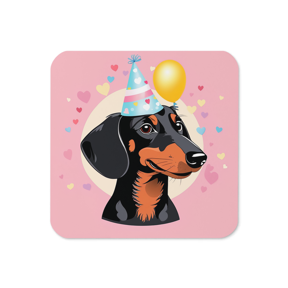 PugMug Custom Black Dachshund Coaster