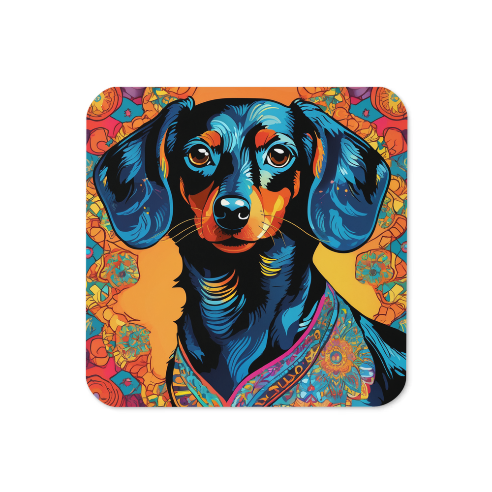 PugMug Custom Black Dachshund Coaster