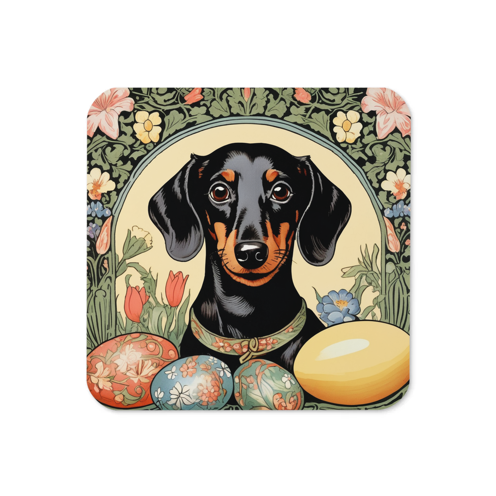 PugMug Custom Black Dachshund Coaster