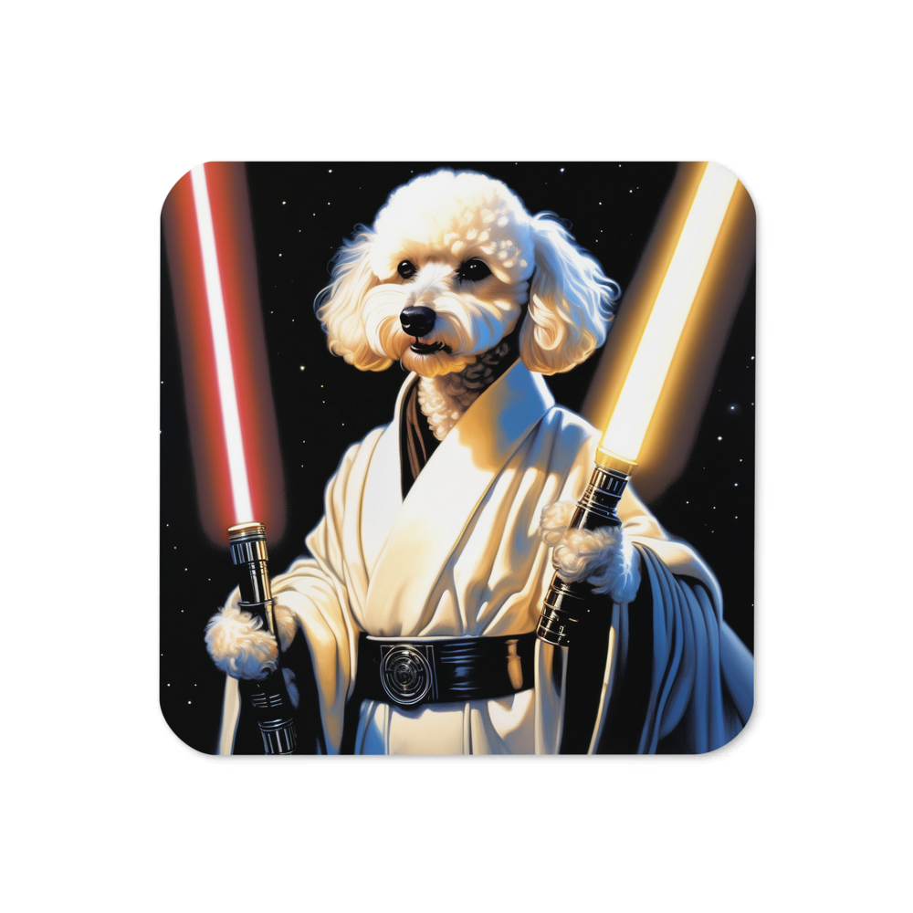 PugMug Custom White Poodle Coaster