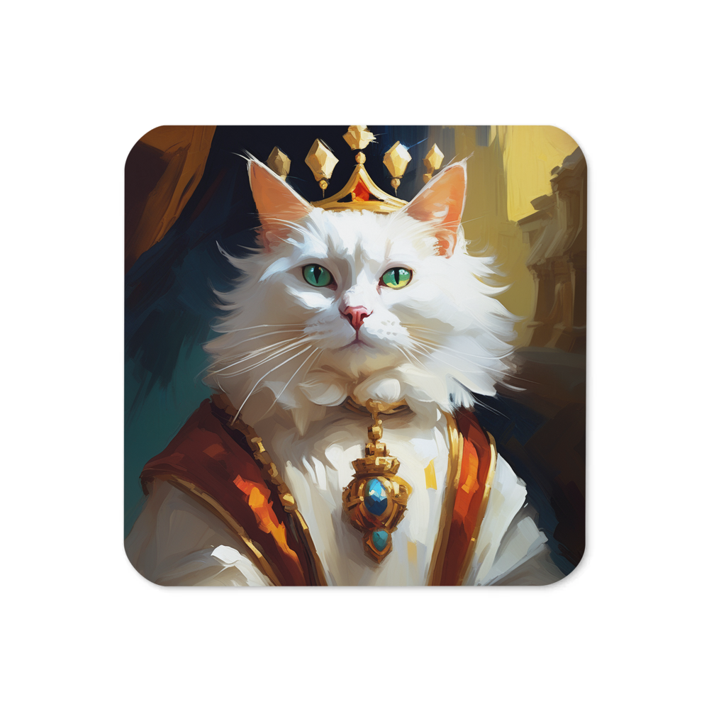 PugMug Custom White Companion Cat Coaster