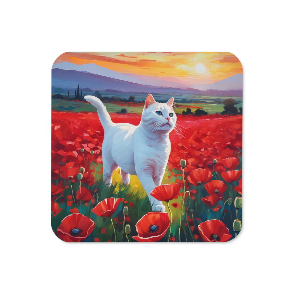 PugMug Custom White Companion Cat Coaster