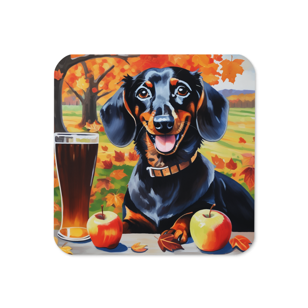 PugMug Custom Black Dachshund Coaster