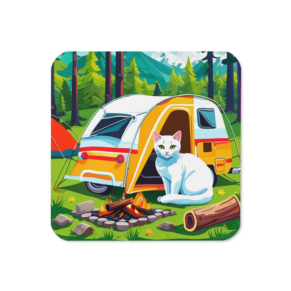 PugMug Custom White Companion Cat Coaster