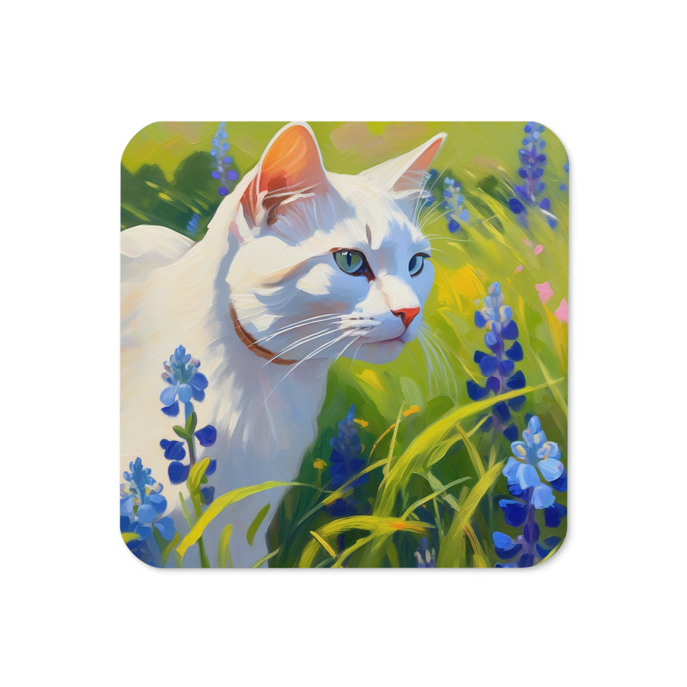 PugMug Custom White Companion Cat Coaster