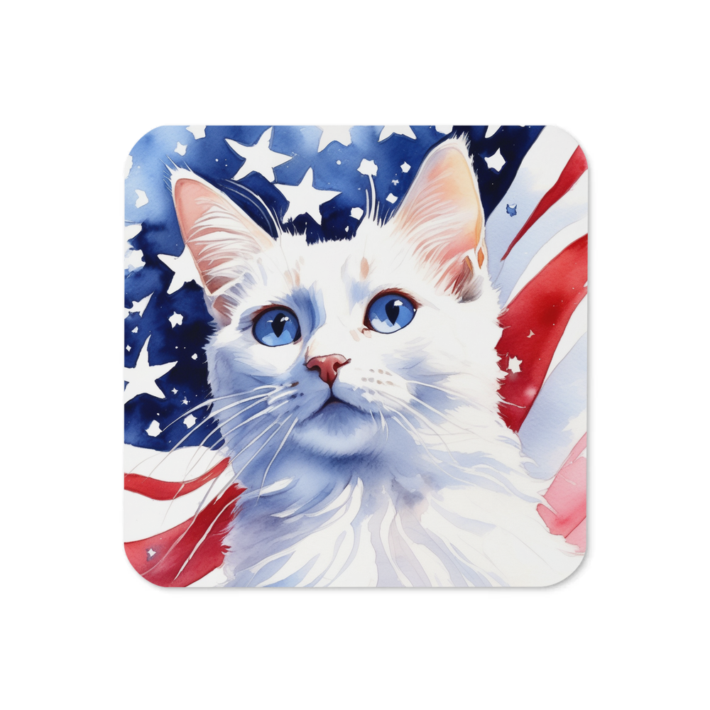 PugMug Custom White Companion Cat Coaster