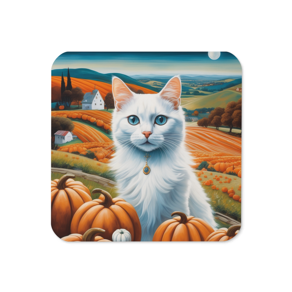 PugMug Custom White Companion Cat Coaster