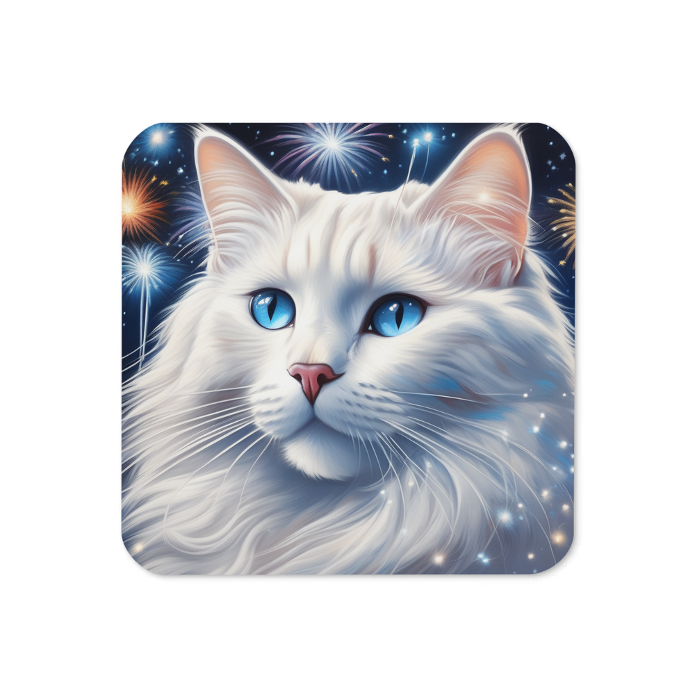 PugMug Custom White Ragdoll Cat Coaster