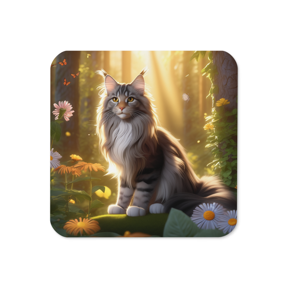 PugMug Custom Tabby Maine Coon Cat Coaster