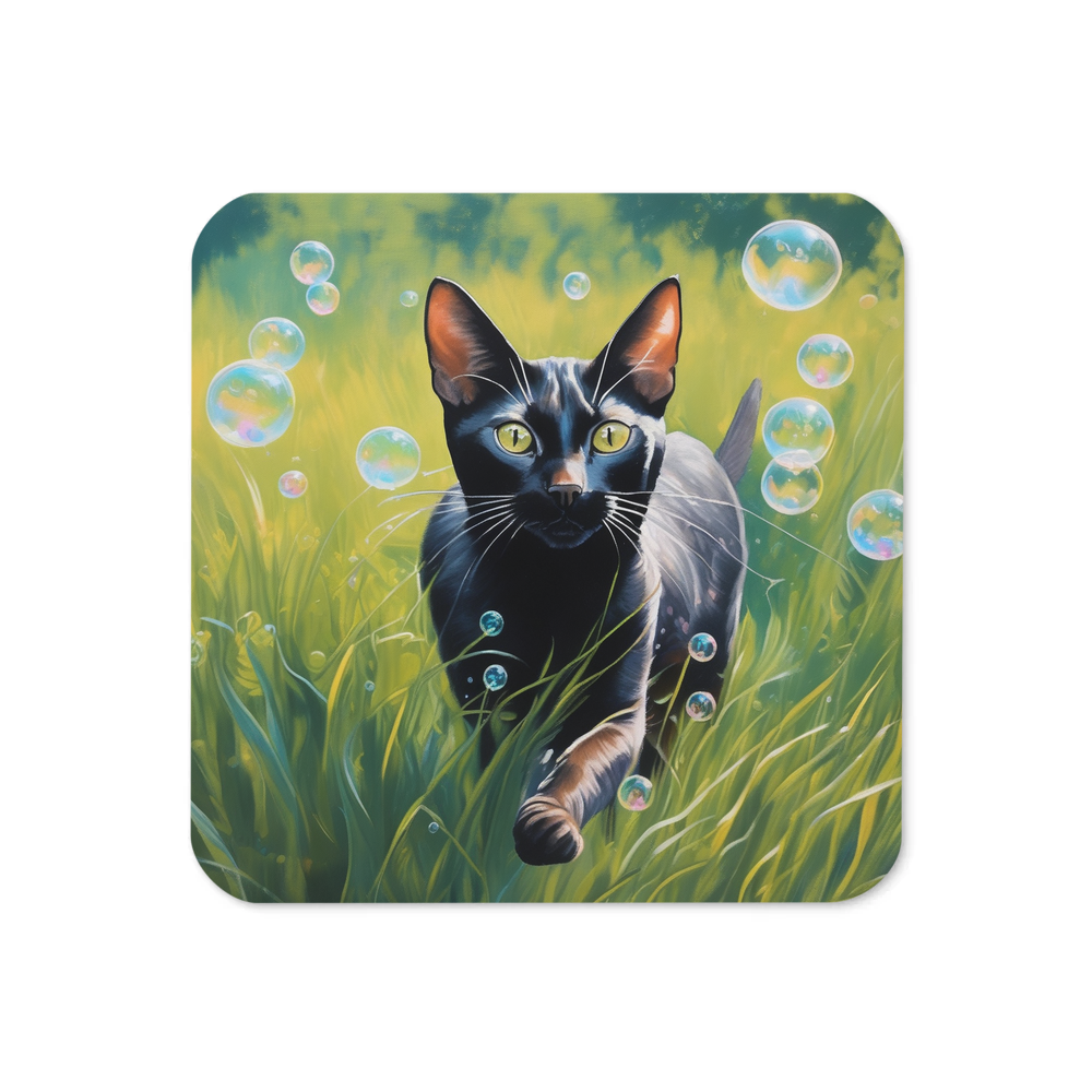 PugMug Custom Black Abyssinian Cat Coaster