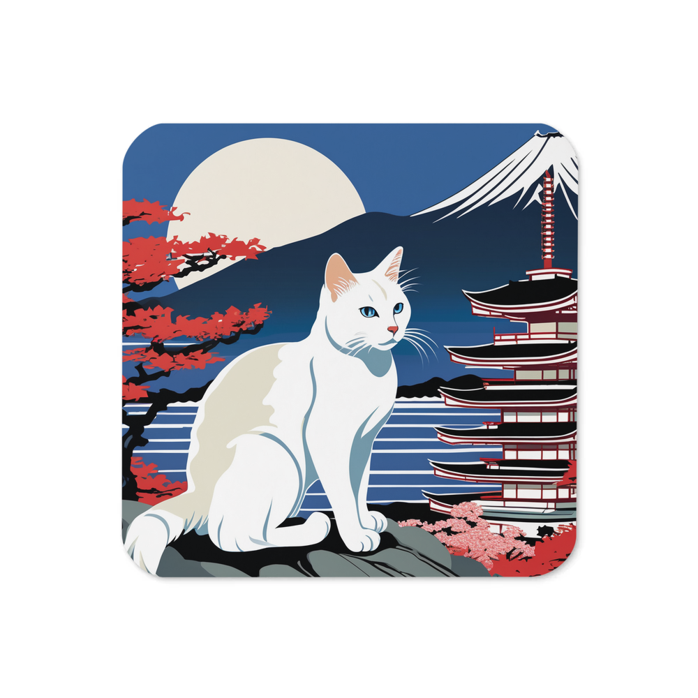 PugMug Custom White Companion Cat Coaster