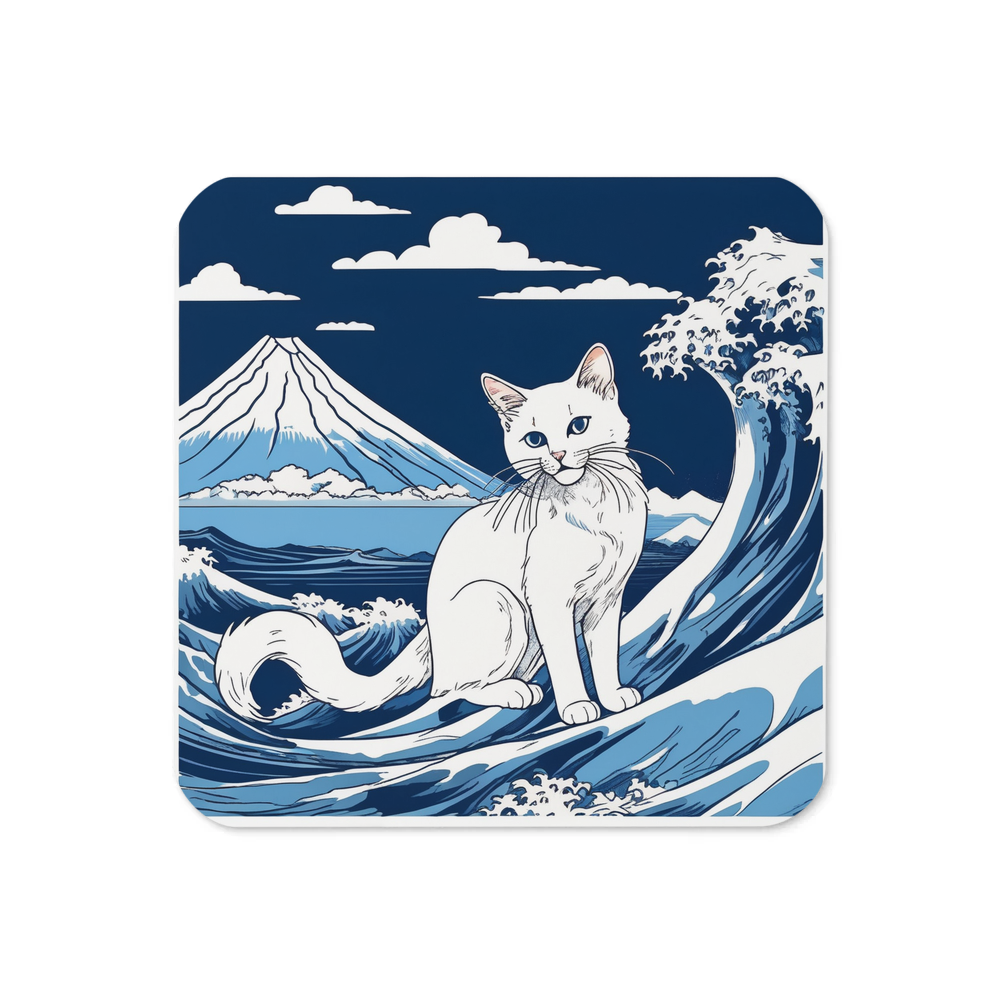 PugMug Custom White Companion Cat Coaster