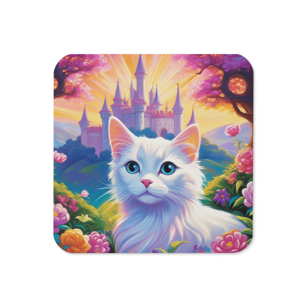 PugMug Custom White Companion Cat Coaster