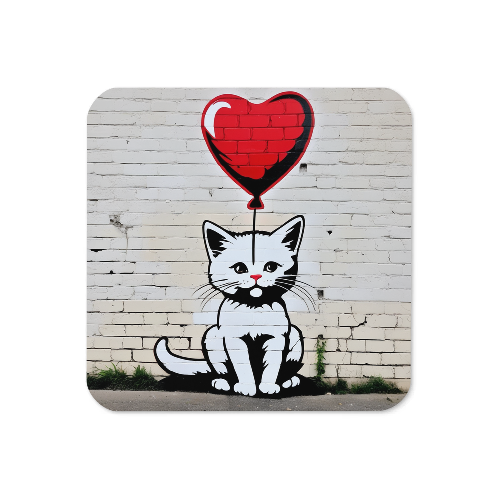 PugMug Custom White Companion Cat Coaster