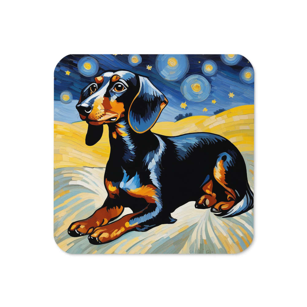 PugMug Custom Black Dachshund Coaster